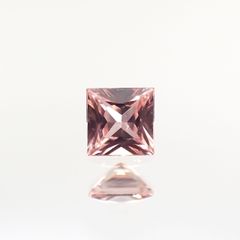 ◇プリンセスカット◇パパラチャサファイア(宝石名サファイア/別名パパラチャ・サファイア) スリランカ産 0.075ct ソ付(DGL)[210812608]2.3×2.3mm前後