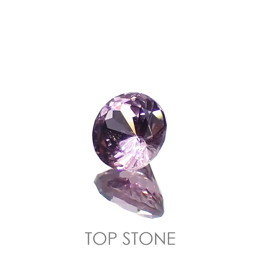 ラベンダーピンクスピネル(宝石名スピネル)ビルマ/マダガスカル産 0.46ct 識別済[220917595]4.6x4.5mm前後