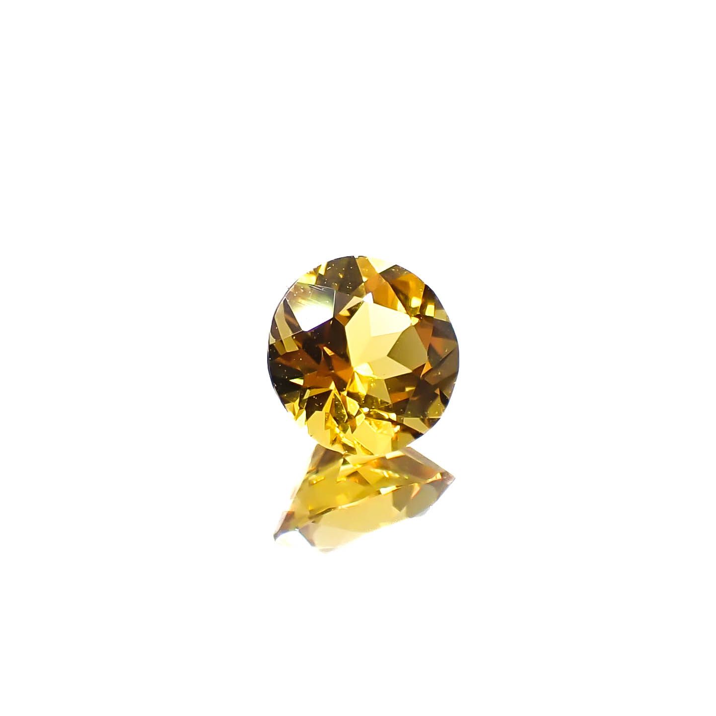 ゴールデンベリル(宝石名ベリル)ブラジル産 0.38ct 識別済[250530353]4.9x4.9mm前後