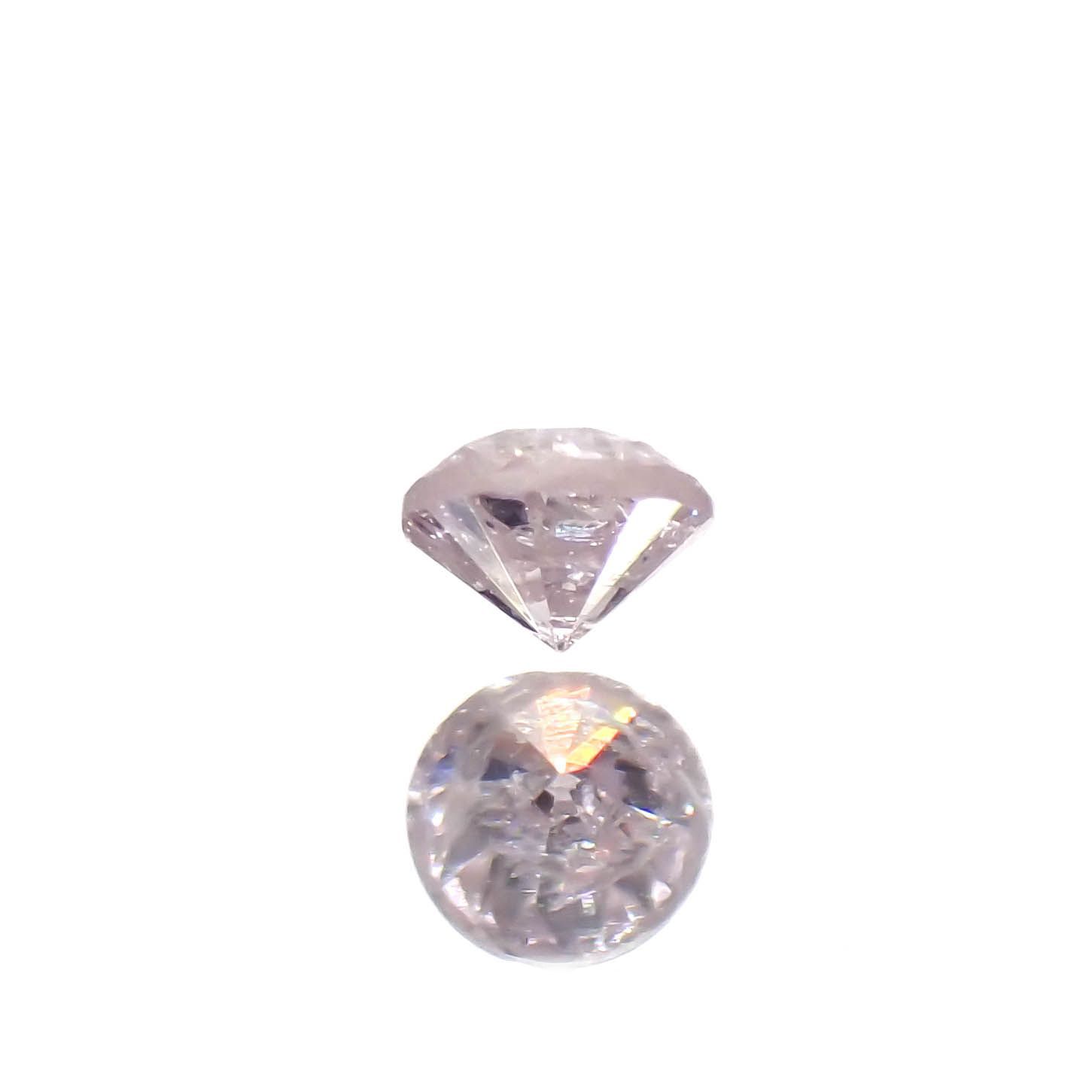 ピンクダイヤモンド(宝石名ダイアモンド I-2/FANCY LIGHT PURPLISH PINK) 0.042ct ソ付(CGL)[230120142]2.06x2.12mm前後