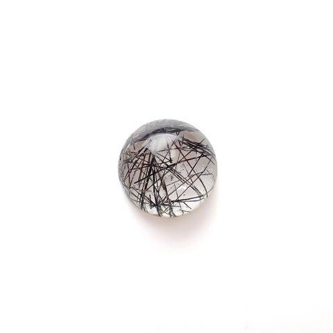 ブラックトルマリンインクォーツ ブラジル産 11.54ct[240427060]14.9x14.9mm前後