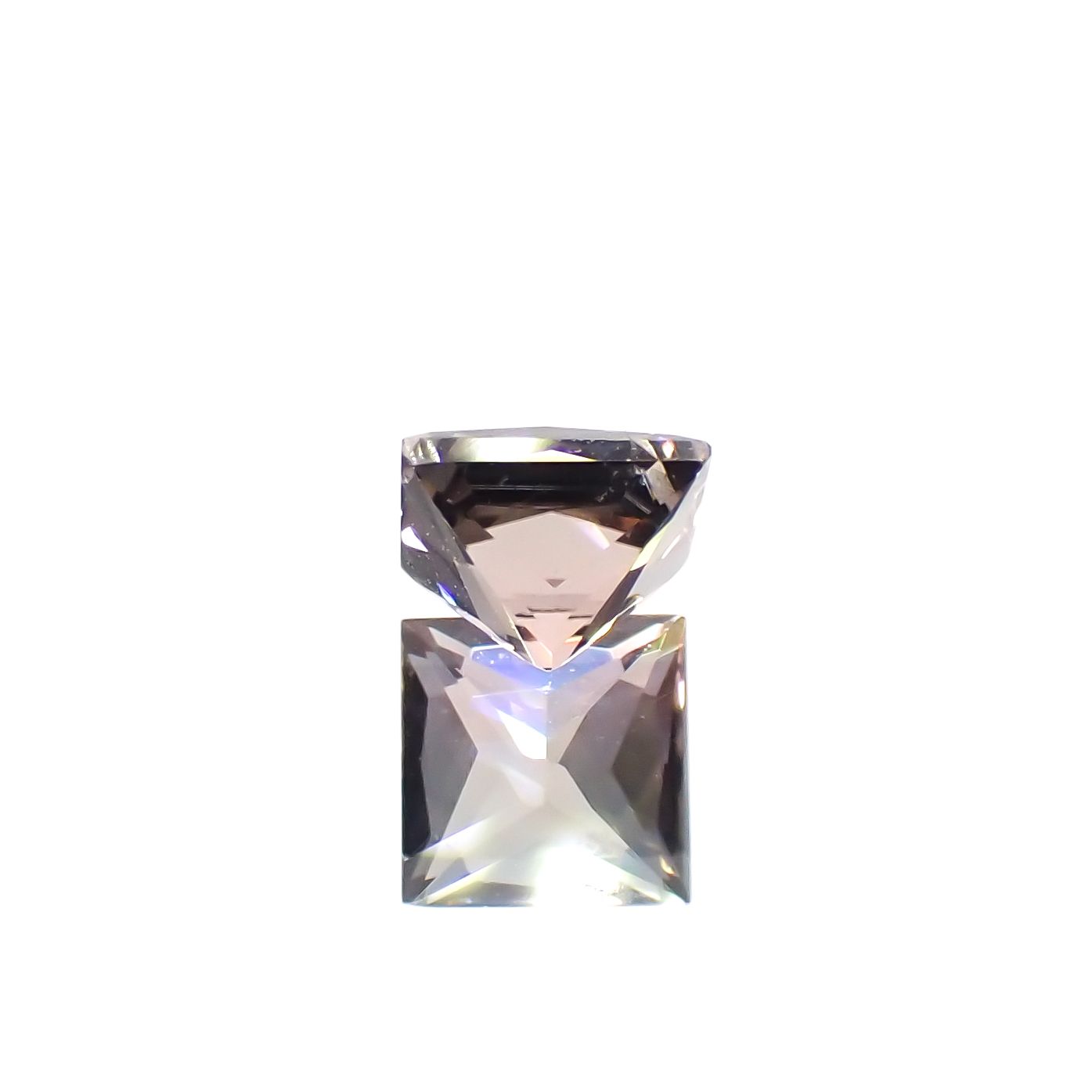 ◇プリンセスカット◇バイカラートルマリン(宝石名トルマリン)ブラジル産 0.65ct 識別済[231225192]4.8x4.8mm前後