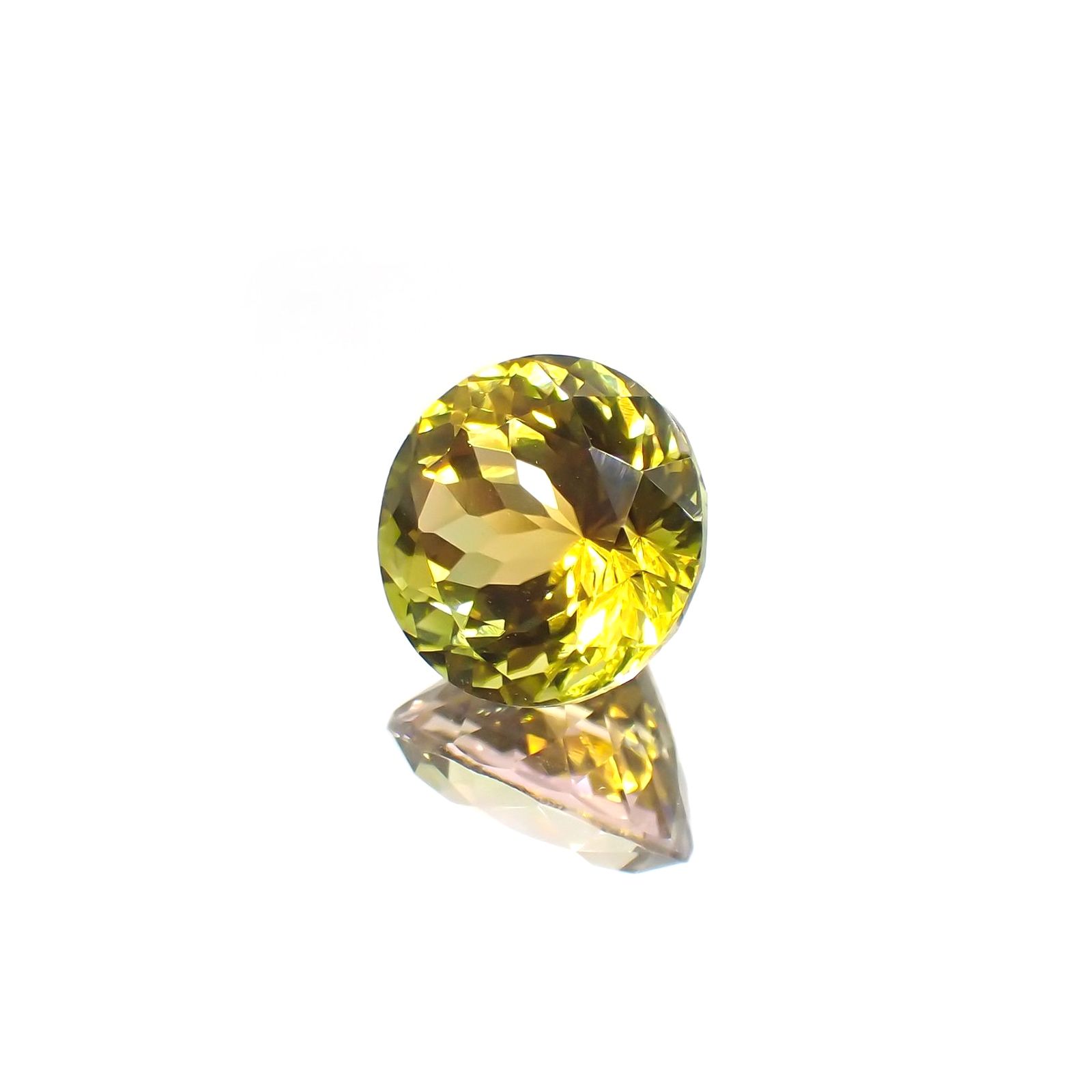 バイカラートルマリン(宝石名トルマリン)ナイジェリア産 4.349ct ソ付(彩珠)[231124210]10.2x10.2mm前後