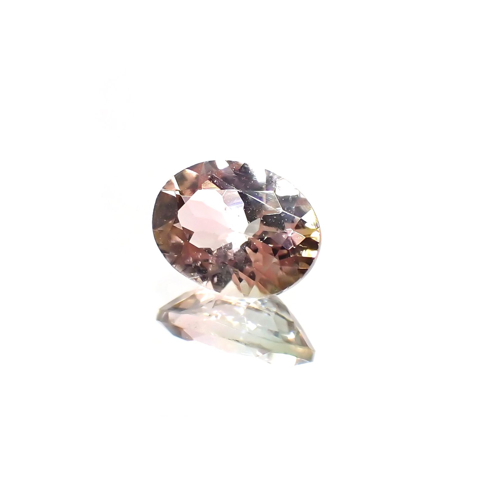 パーティカラートルマリン(宝石名パーティカラード・トルマリン) コンゴ民主共和国産 1.219ct ソ付(彩珠)[211013599]8.1×6.1mm前後