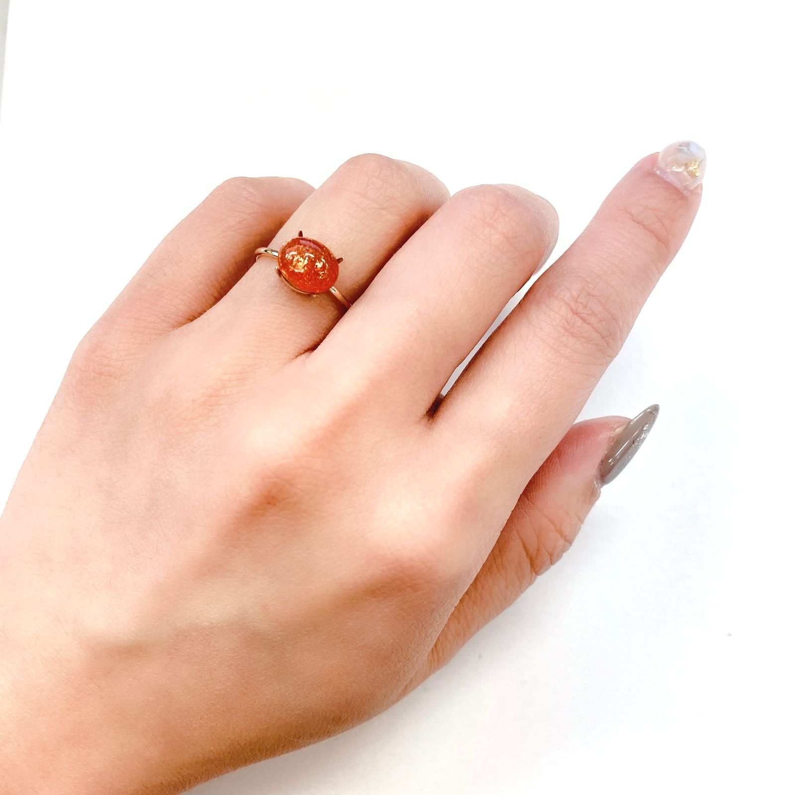 イリュージョンサンストーン タンザニア産 ルース 2.49ct[210510864]9×7.1mm前後