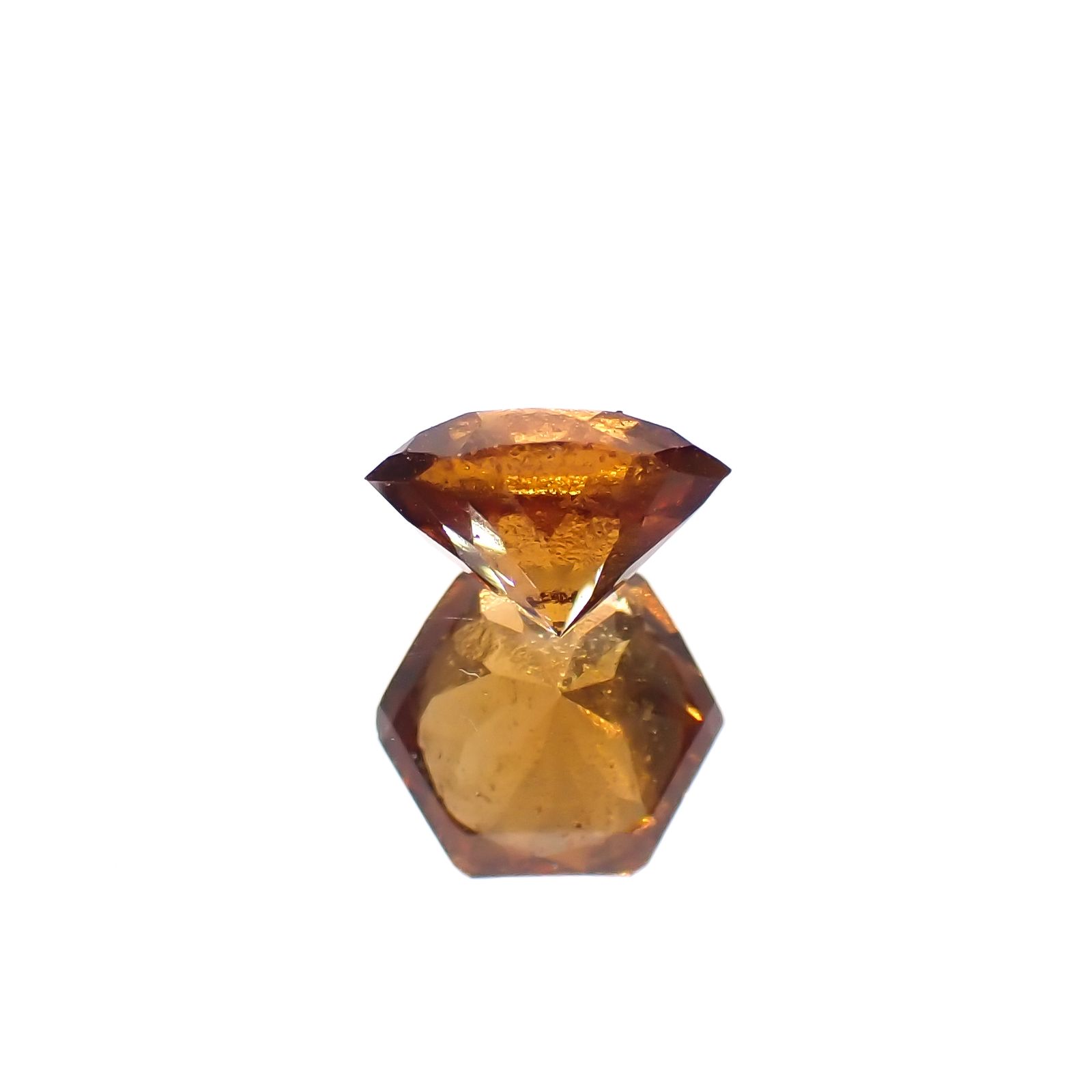 ◇ヘキサゴンカット◇ヘソナイトガーネット(宝石名ガーネット)スリランカ産 1.12ct 識別済[230421607]6x6mm前後