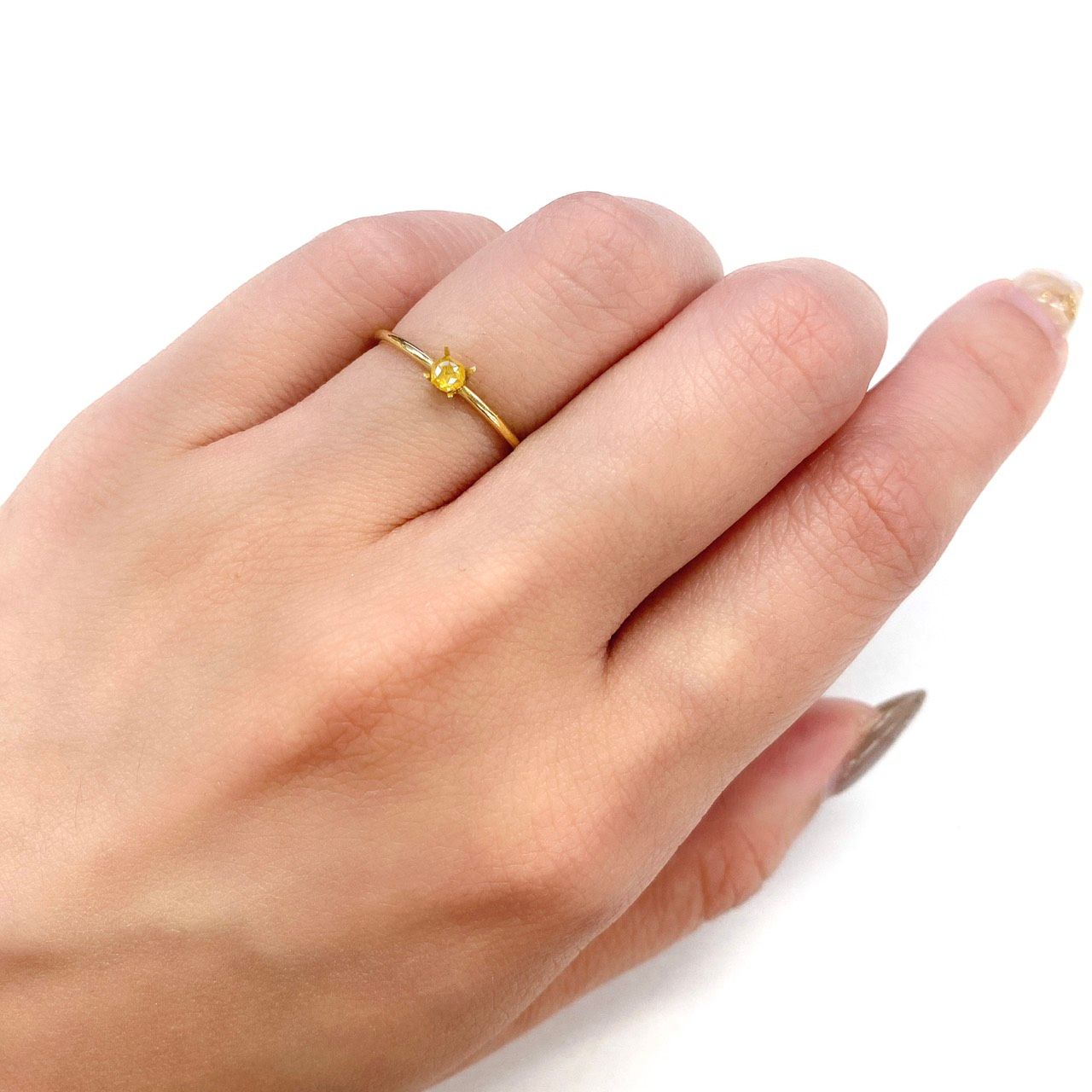 ◇ヘキサゴンアンティークカット◇イエローダイヤモンド ルース 0.09ct[210611064]2.6×2.6mm前後
