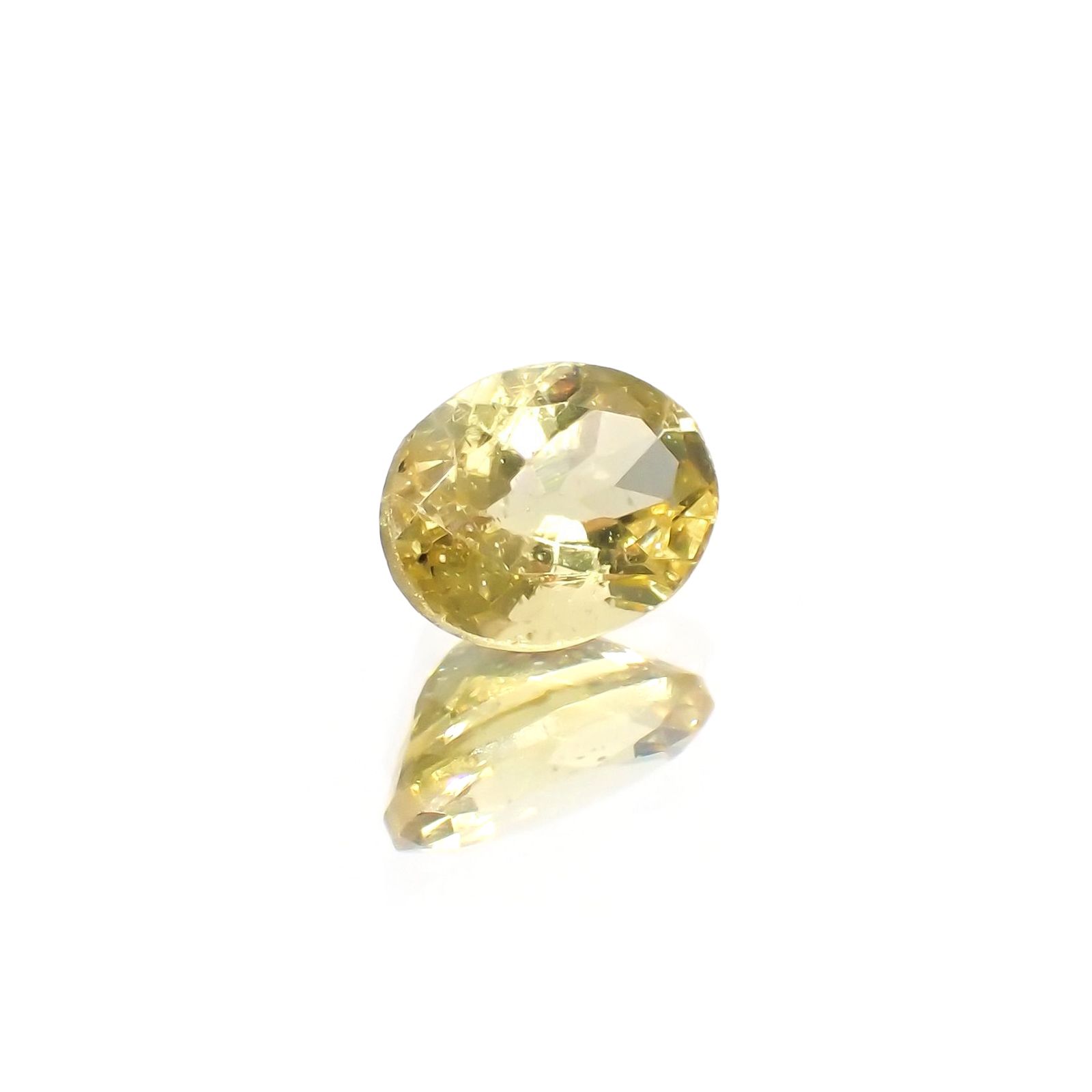 レモンイエローアパタイト(宝石名アパタイト) メキシコ産 識別済 1.41ct / 8.1x6.1mm前後 [210913226]