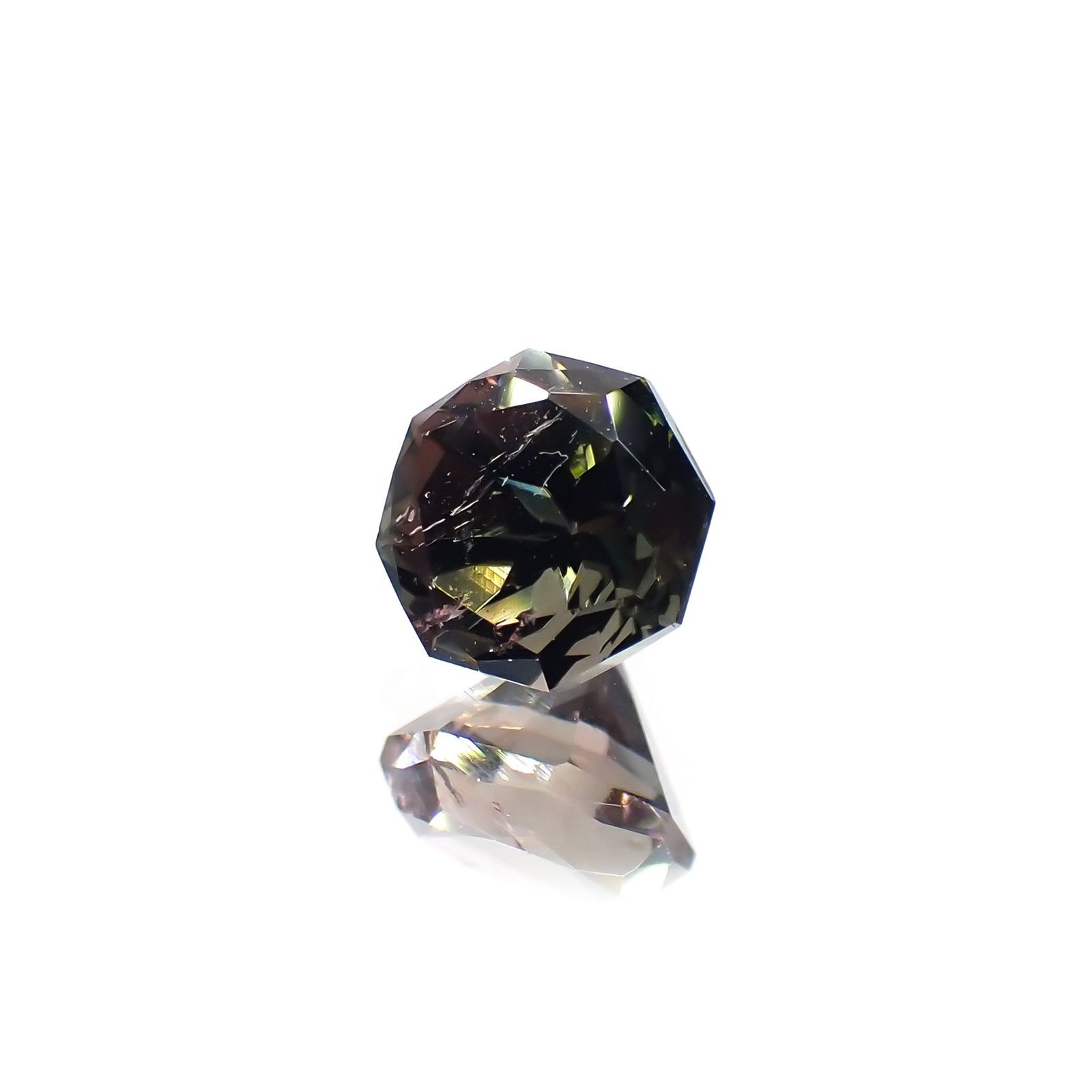 ◇オクタゴンカット◇バイカラートルマリンSA(宝石名バイカラー・トルマリン) ブラジル/アフリカ産 1.228ct ソ付(彩珠)[20129171]6.2×6.2mm前後