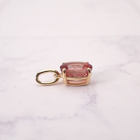 ペンダント空枠：石留め▶オレゴンサンストーン（お客様製作例）