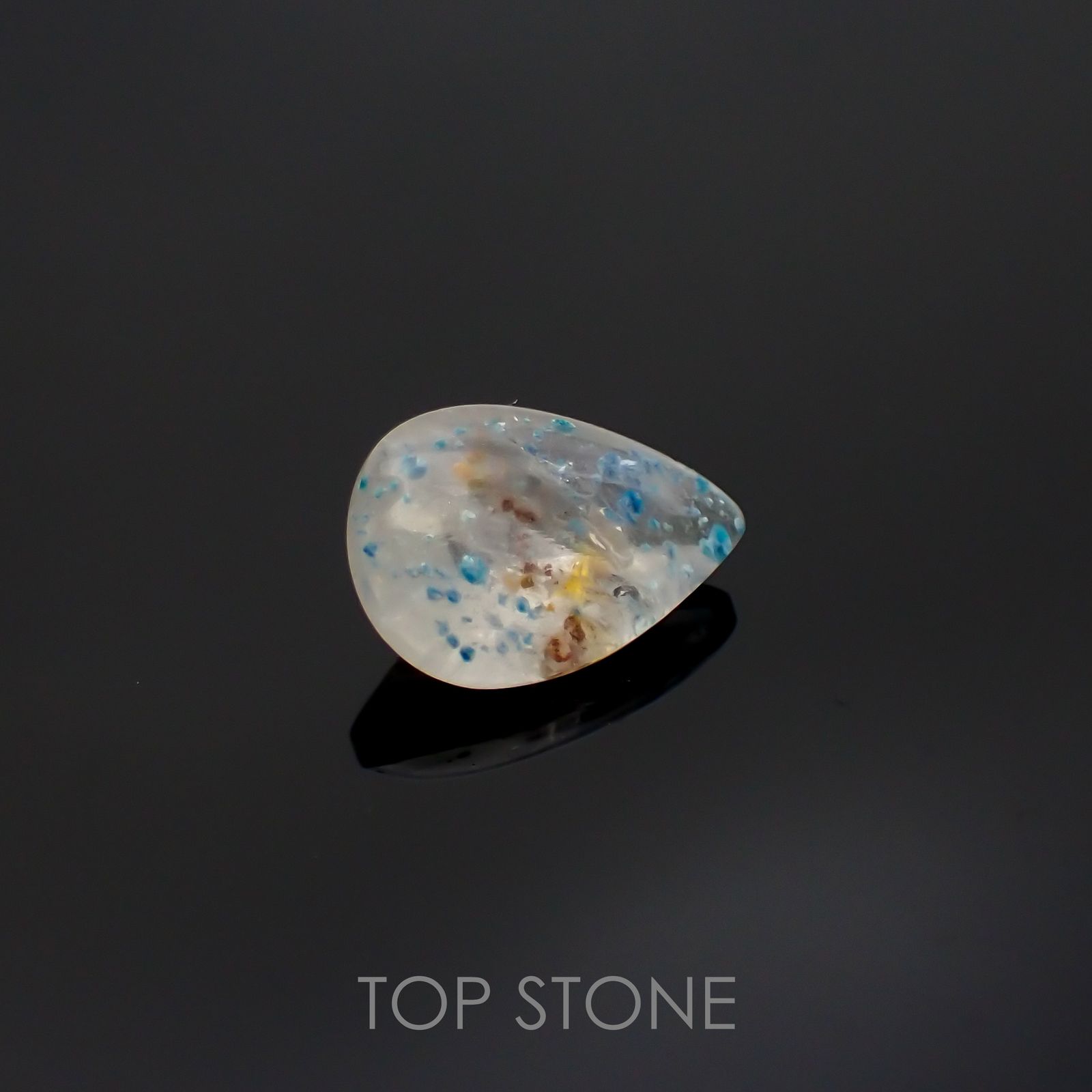 ◇バフカット◇パライバクォーツ ブラジル産 3.80ct[220115028]13.5x9.2mm前後