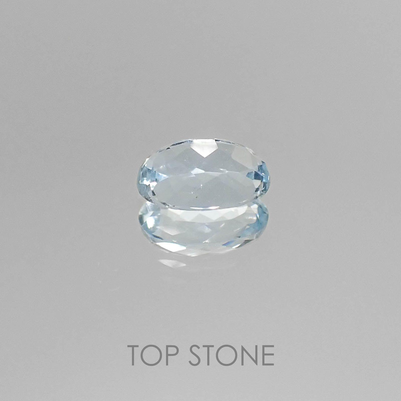 アクアマリン(宝石名アクアマリン) ブラジル産 0.59ct 識別済[20073469]6.7×4.4mm前後