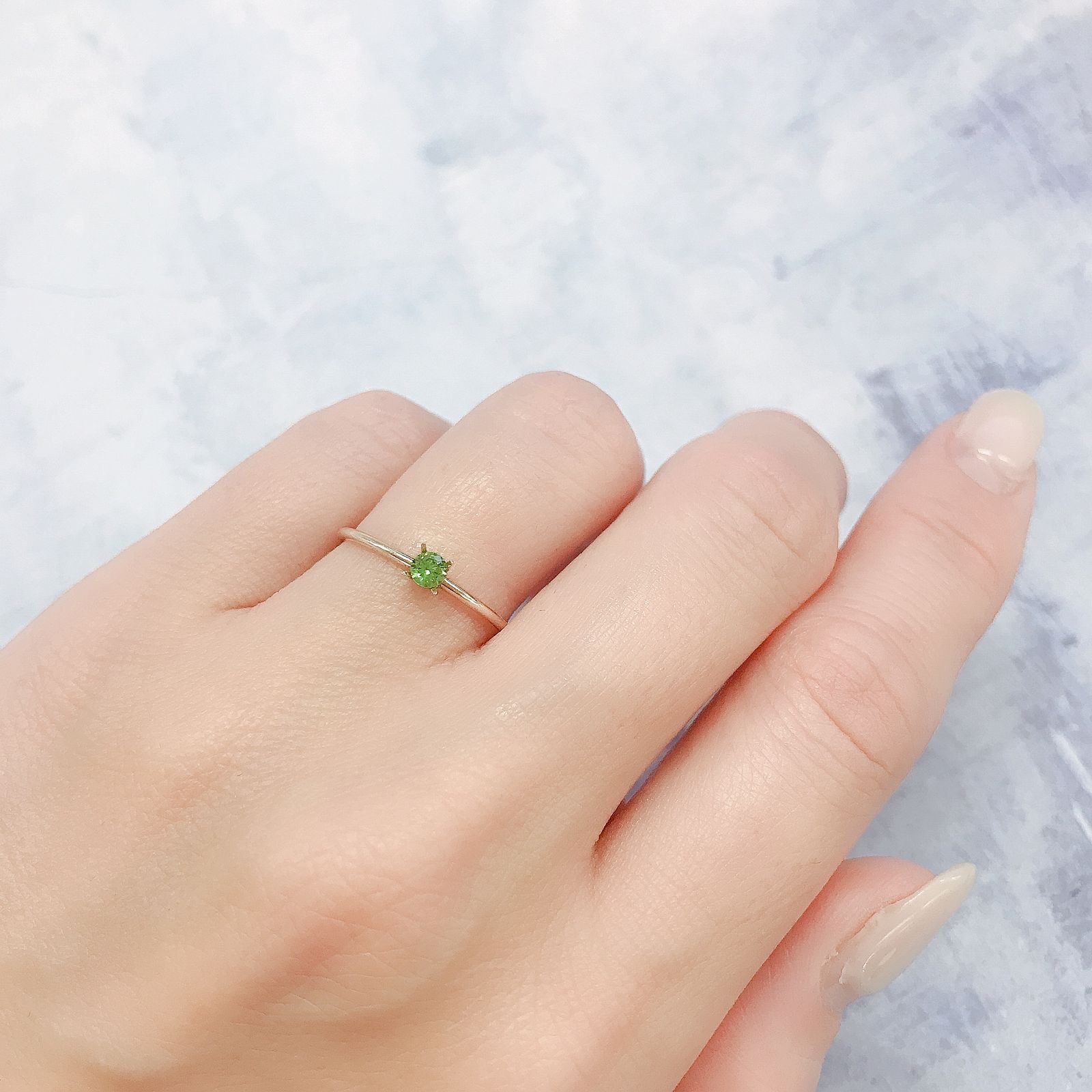 デマントイドガーネット(宝石名デマントイド・ガーネット)ロシア産 0.12ct 識別済[220616480]2.9x2.9mm前後