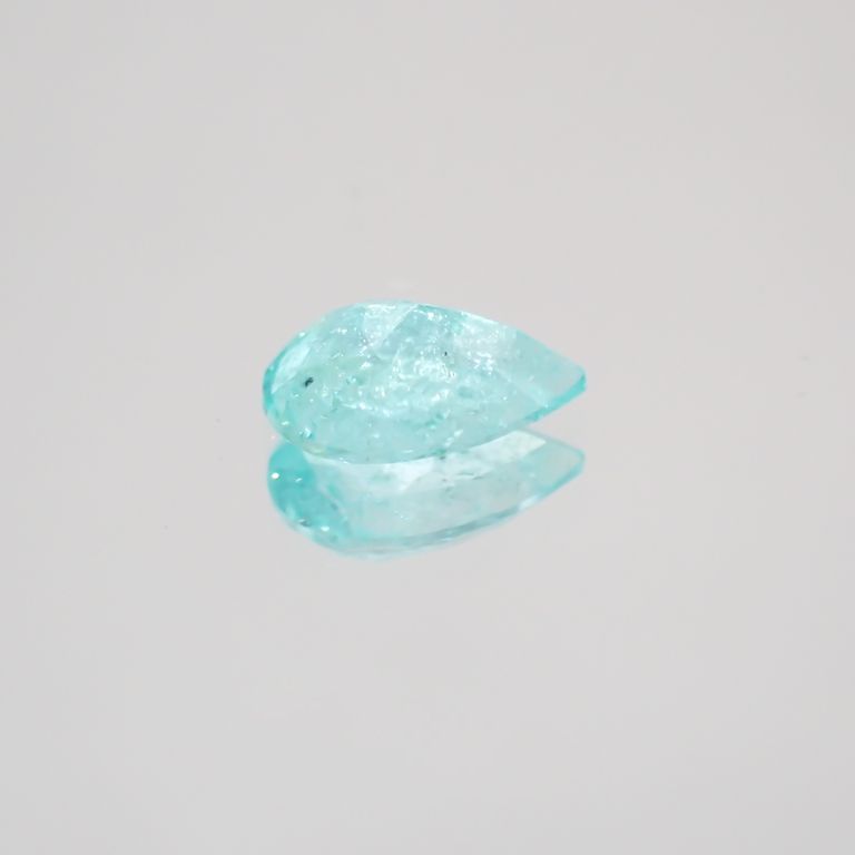 パライバトルマリン(宝石名トルマリン/別名パライバ・トルマリン) ブラジル・キントス鉱山産 0.543ct ソ付(宝貴協)[210410355]6.8×4.6mm前後