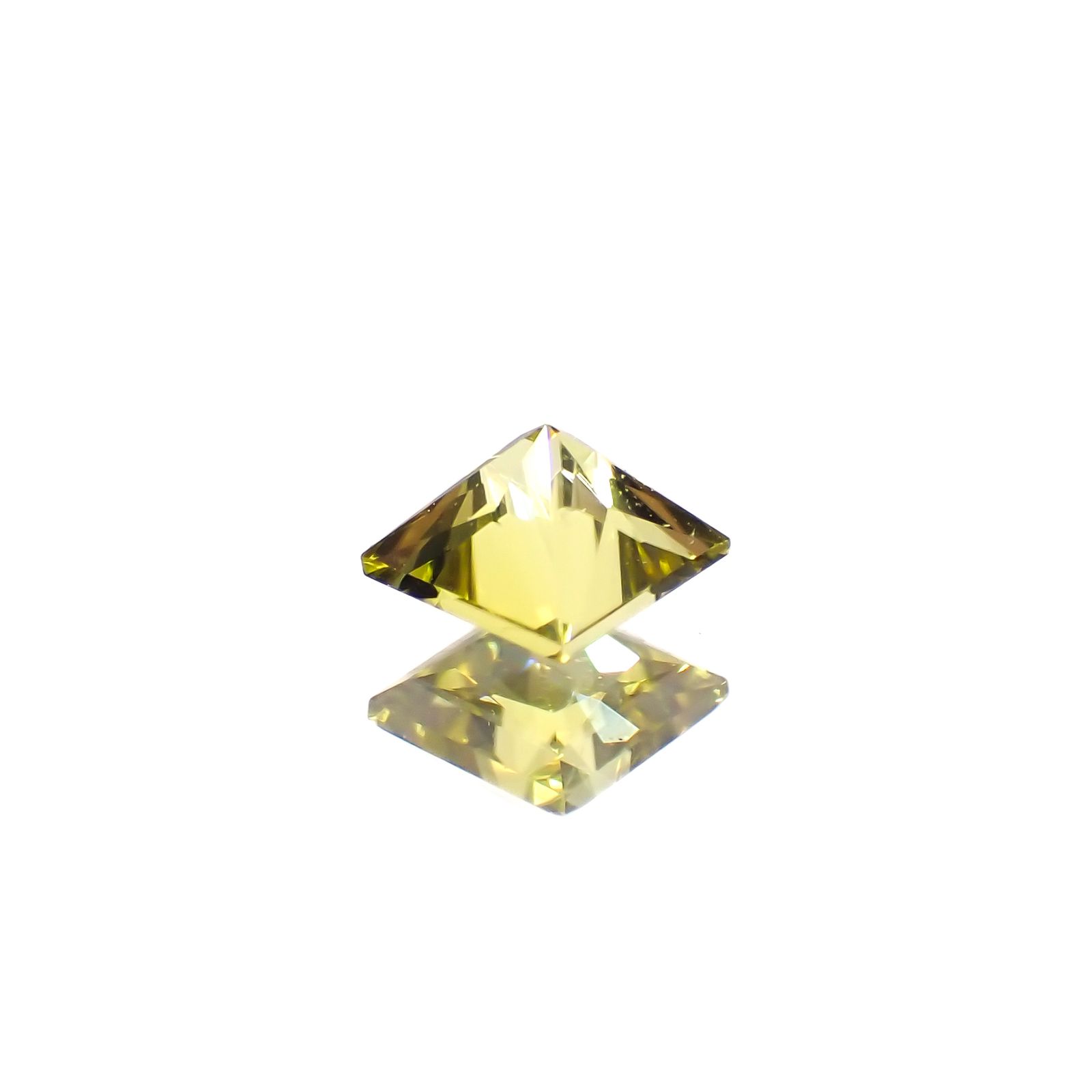 ◇プリンセスカット◇カナリートルマリン ザンビア・カナリー鉱山産 0.15ct[230823157]2.9x2.9mm前後