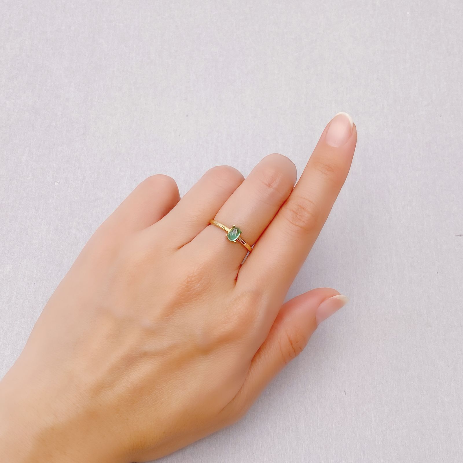 エメラルドキャッツアイ コロンビア産 0.47ct [241229549]5.3x3.6mm前後