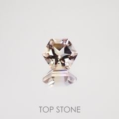 ◇ヘキサゴンカット◇アメトリンSA(宝石名バイカラー・クォーツ/別名アメトリン) ボリビア産 0.55ct 識別済[210611049]5×5mm前後