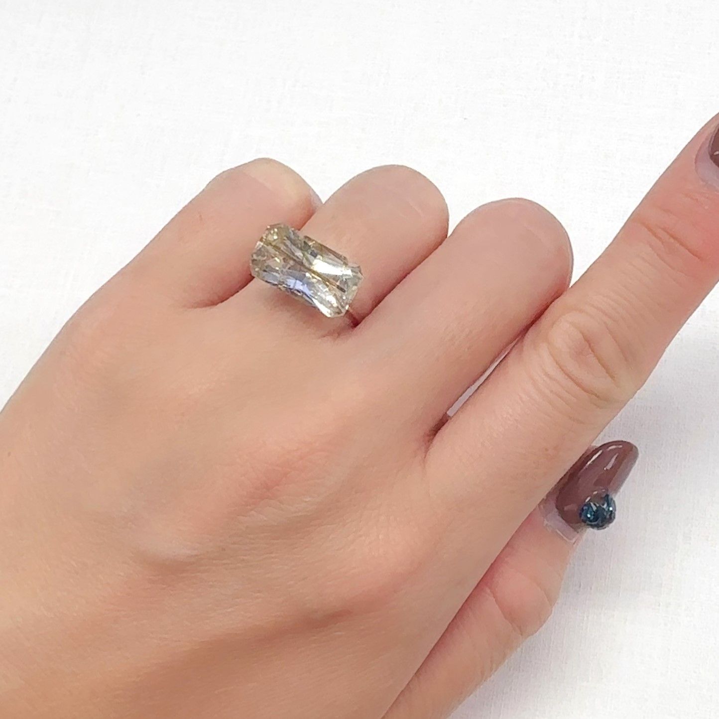 エピドートインクォーツ ブラジル産 5.71ct[240728463]15x8.3mm前後