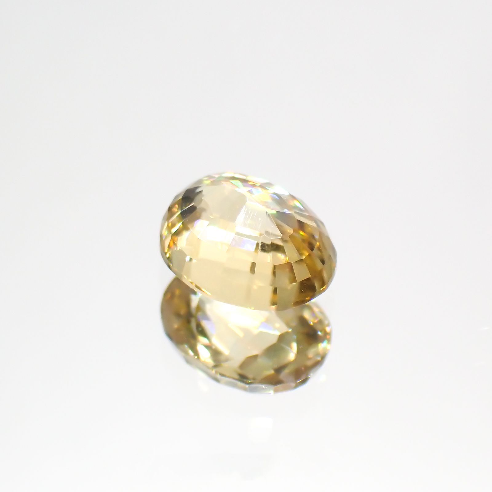 イエロージルコン(宝石名ジルコン)スリランカ/カンボジア産 1.76ct 識別済[230823198]7.2x5.8mm前後