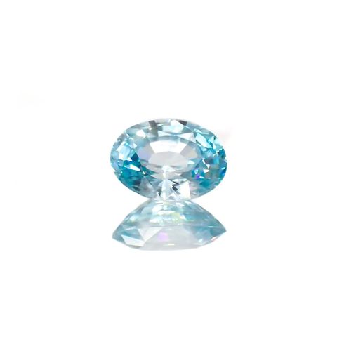 バイカラーブルージルコン カンボジア産 1.80ct / 7.9x6.1mm前後 [251120985]