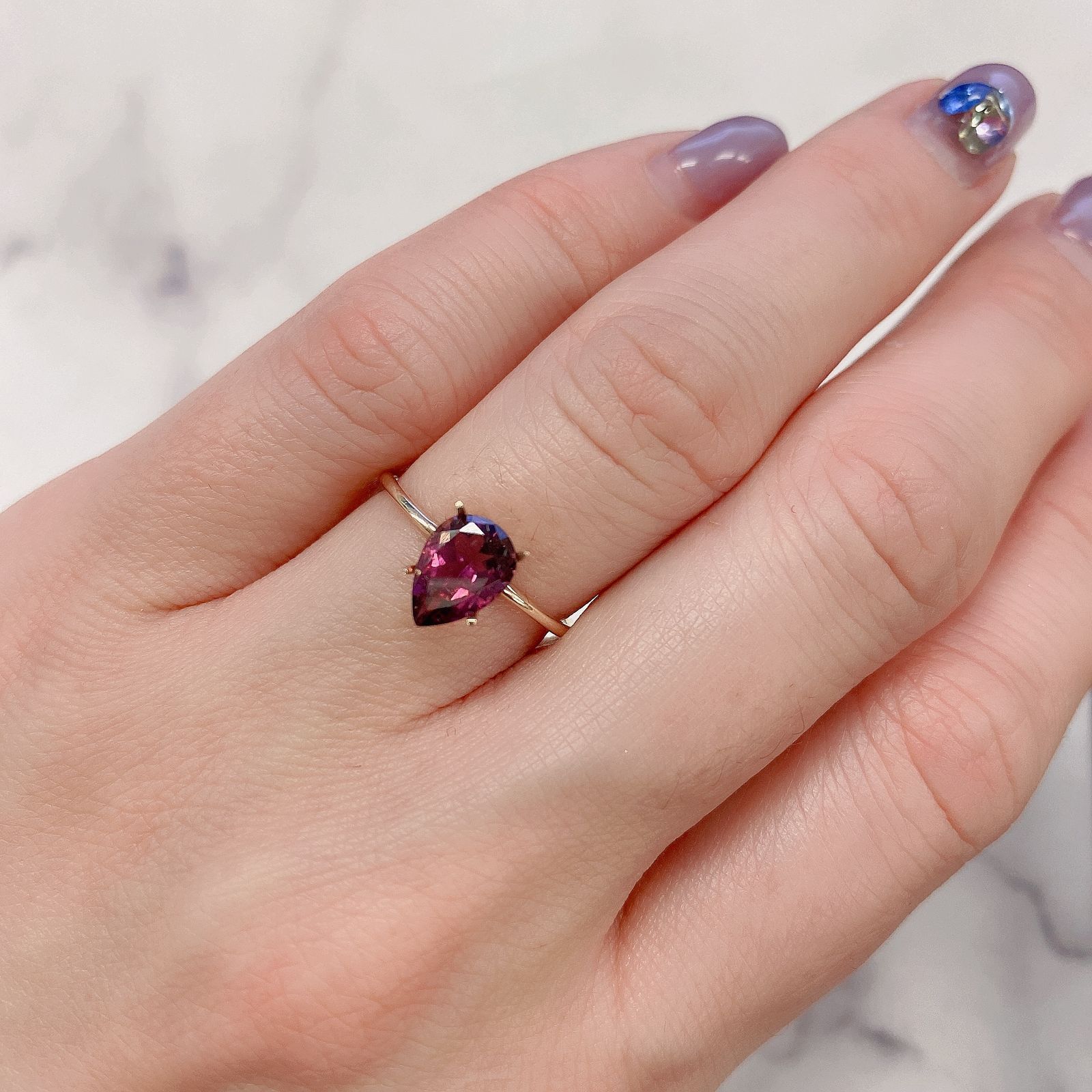 パープルトルマリン(宝石名パープル・トルマリン)ブラジル産 0.98ct 識別済[231023895]8.1x5.8mm前後