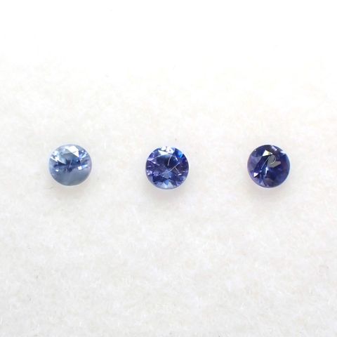 ベニトアイト カラーグラデーション3pcsセット アメリカ・カリフォルニア州産 0.16ct(3pcs合計)[230220505]2.2x2.2mm前後