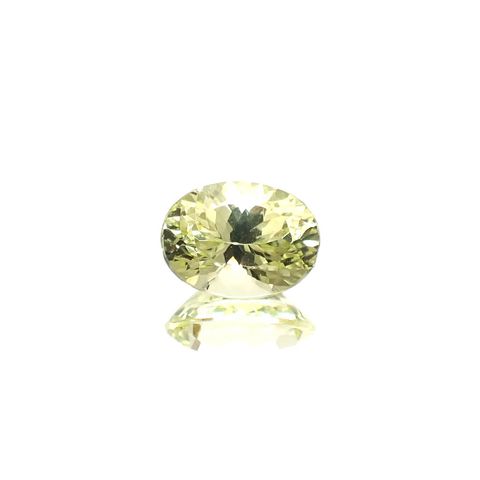 クリソベリル(宝石名イエロー・クリソベリル)スリランカ/マダガスカル産 1.605ct ソ付(彩珠)[250530414]8x5.9mm前後