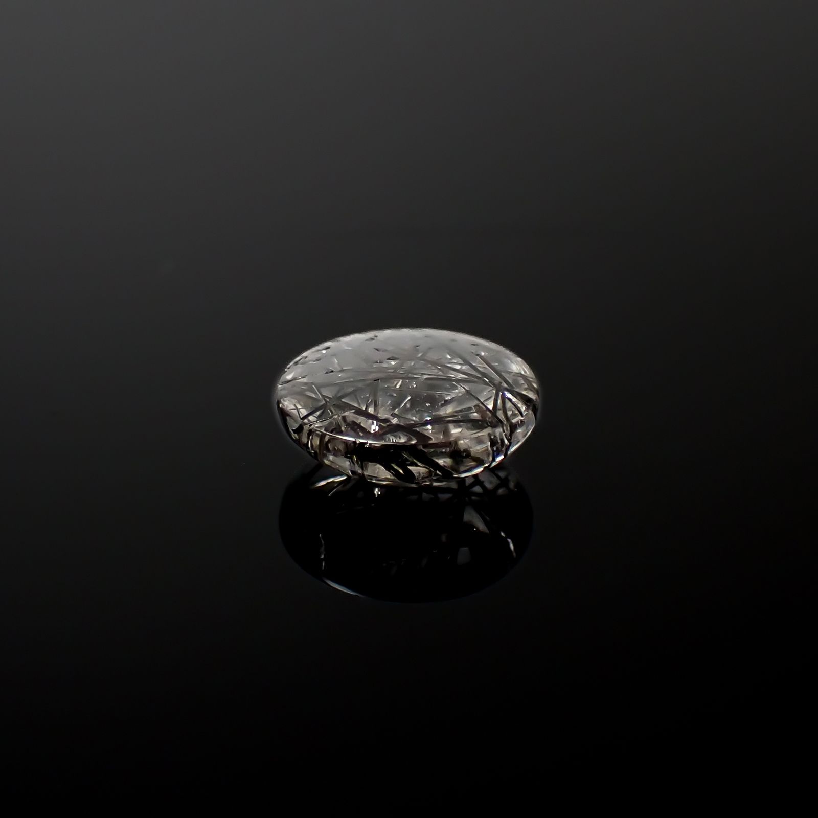 ブラックトルマリンインクォーツ ブラジル産 3.83ct[240427054]10.9x10.9mm前後