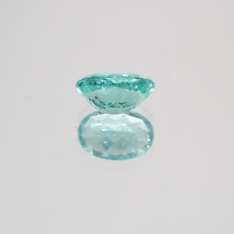パライバトルマリン(宝石名トルマリン/別名パライバ・トルマリン) ブラジル・キントス鉱山産 0.414ct ソ付(宝貴協)[210410357]5.7×3.8mm前後