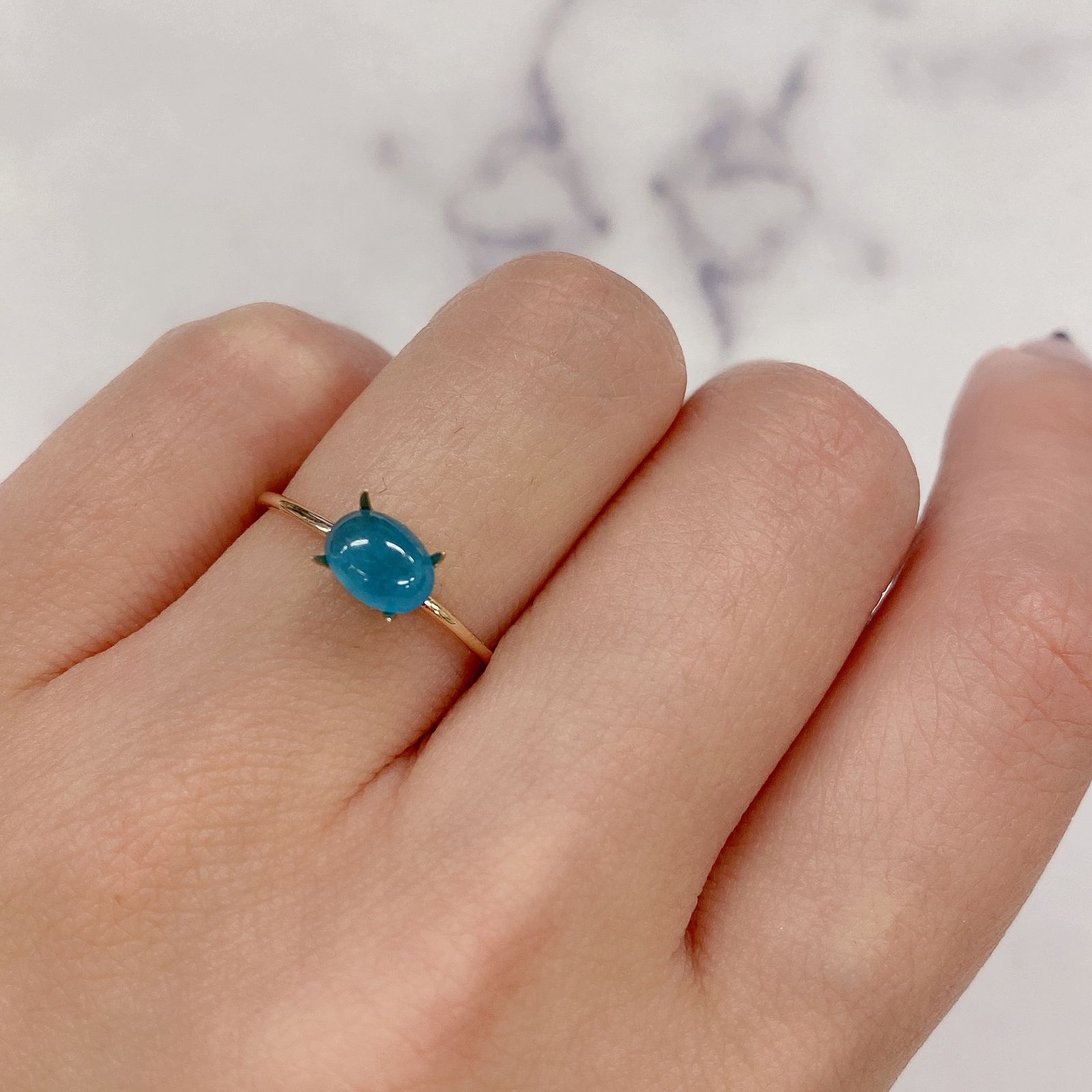 パライバトルマリン(宝石名トルマリン/別名パライバ・トルマリン) ブラジル産 0.828ct ソ付(宝貴協)[210711750]6.7×4.9mm前後