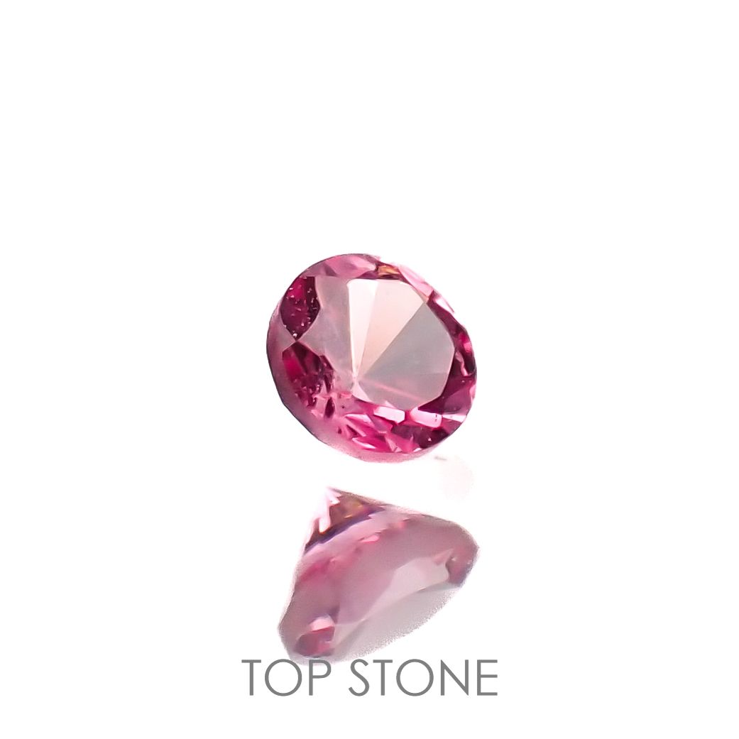 ホットピンクスピネル(宝石名ピンク・スピネル)タンザニア産 0.15ct 識別済[220616599]3.1x3.1mm前後