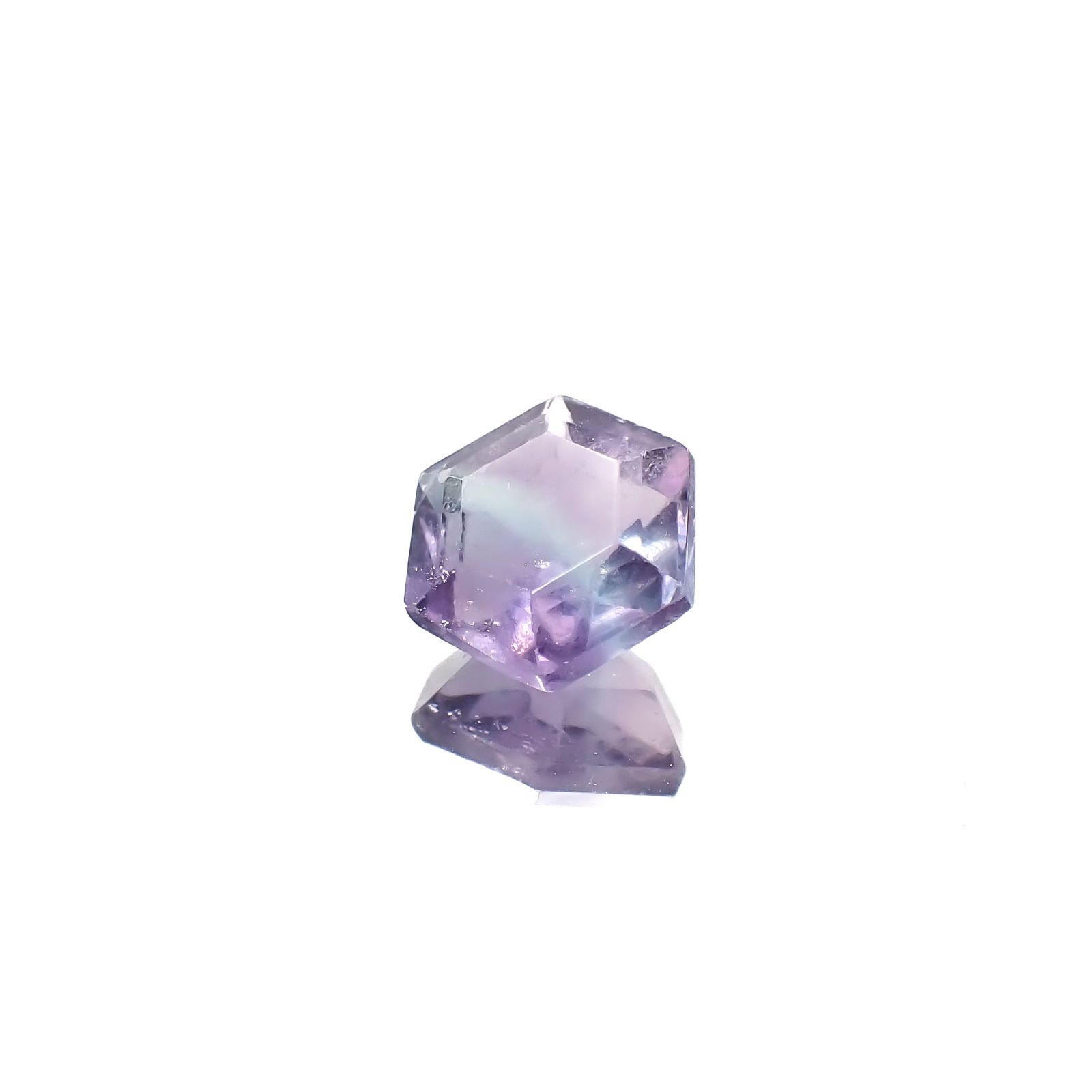 ◇ヘキサゴンカット◇パーティカラーフローライト フルオレッセンス 中国産 2.78ct[240628191]8.2x8.2mm前後