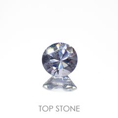 グレイッシュブルースピネル(宝石名スピネル)ビルマ/マダガスカル産 0.39ct 識別済[230119907]4.6x4.5mm前後