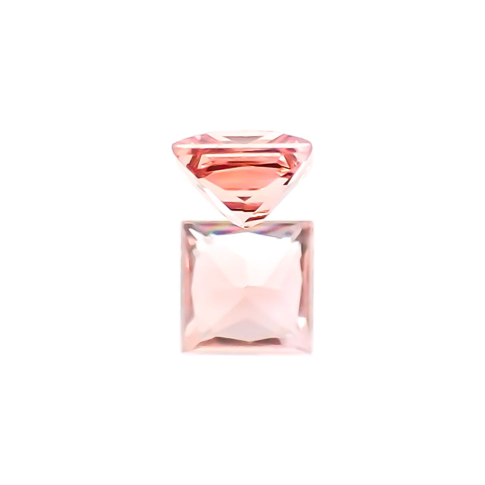 ◇プリンセスカット◇パパラチャサファイア ソーティング付き スリランカ産 ルース 0.086ct[20117828]2.3×2.3mm前後