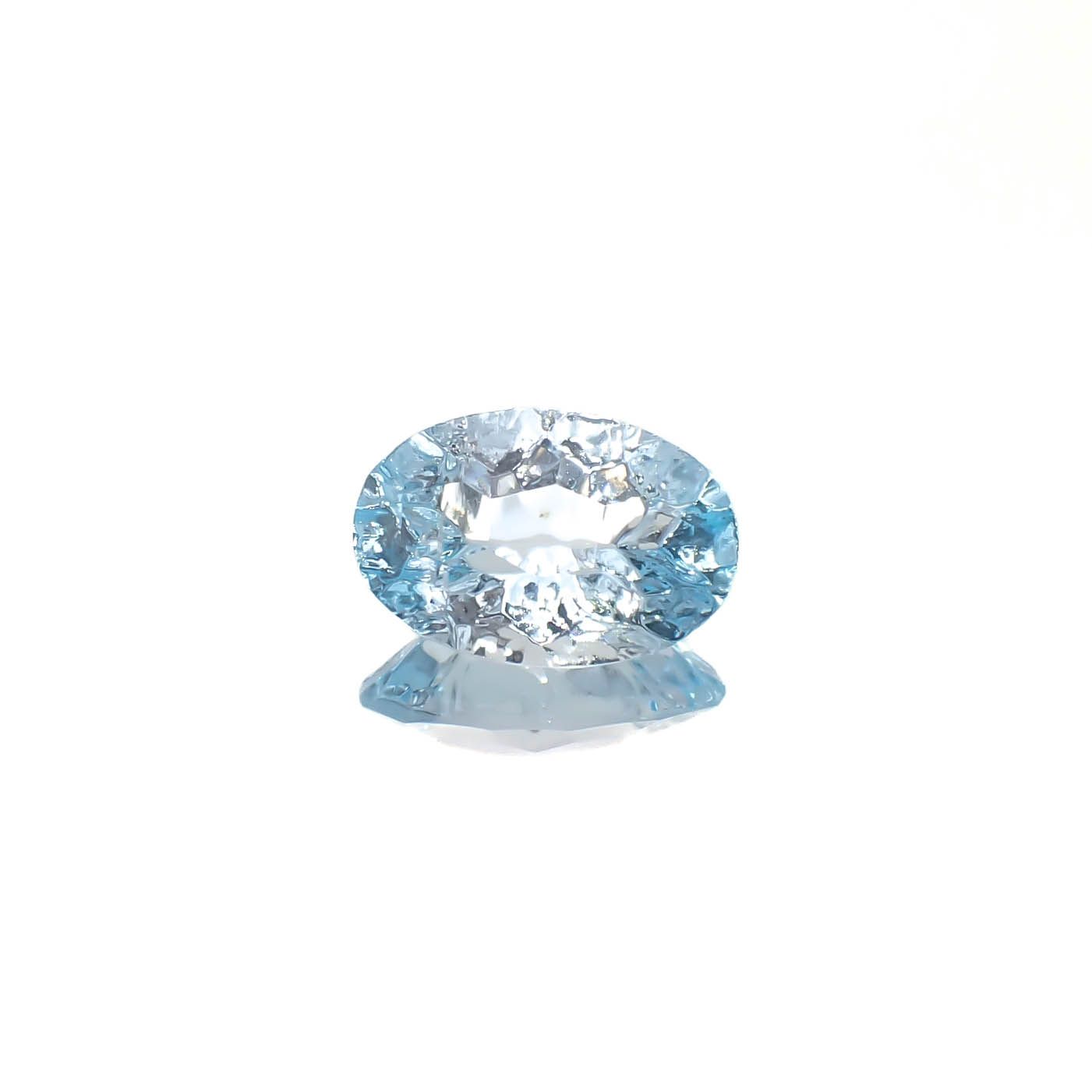 ◇カスタムカット◇ブルートパーズ ブラジル産 3.58ct [241029252]12x8.1mm前後