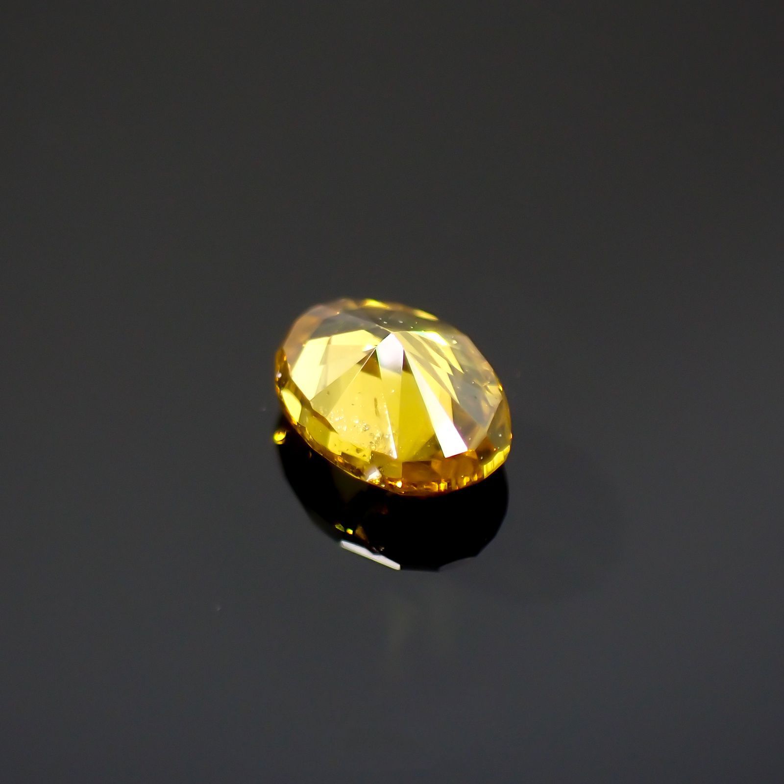 イエローダイヤモンド SI-2 / FANCY DEEP ORANGY YELLOW(宝石名ダイアモンド) 0.124ct ソ付(CGL)[220115142]3.49x2.6mm前後