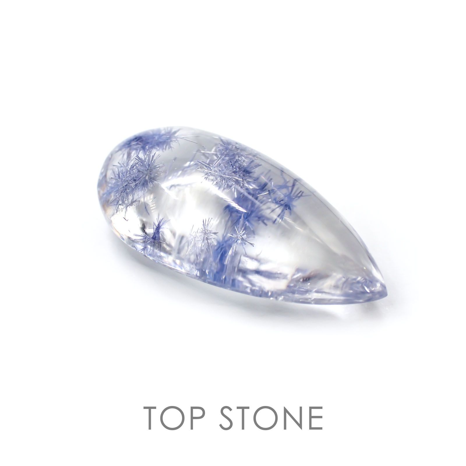 デュモルチェライトインクォーツ ブラジル産 14.59ct[21019208]23.2×11.8mm前後