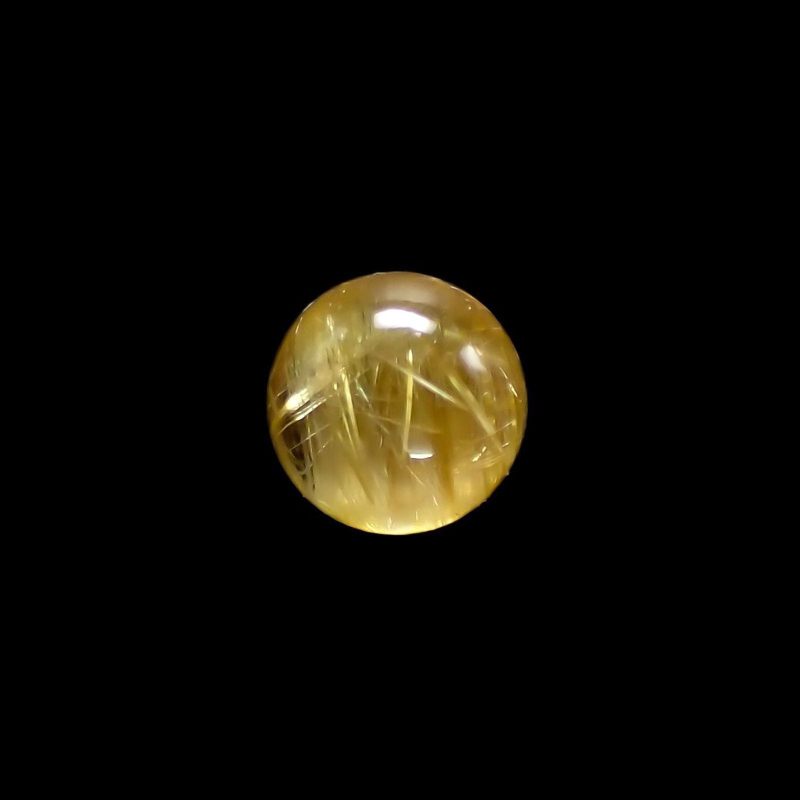 ルチルクォーツ(宝石名ルチルレイテッド・クォーツ) ブラジル産 識別済 2.21ct / 7.4×7.4mm前後 [251013303]