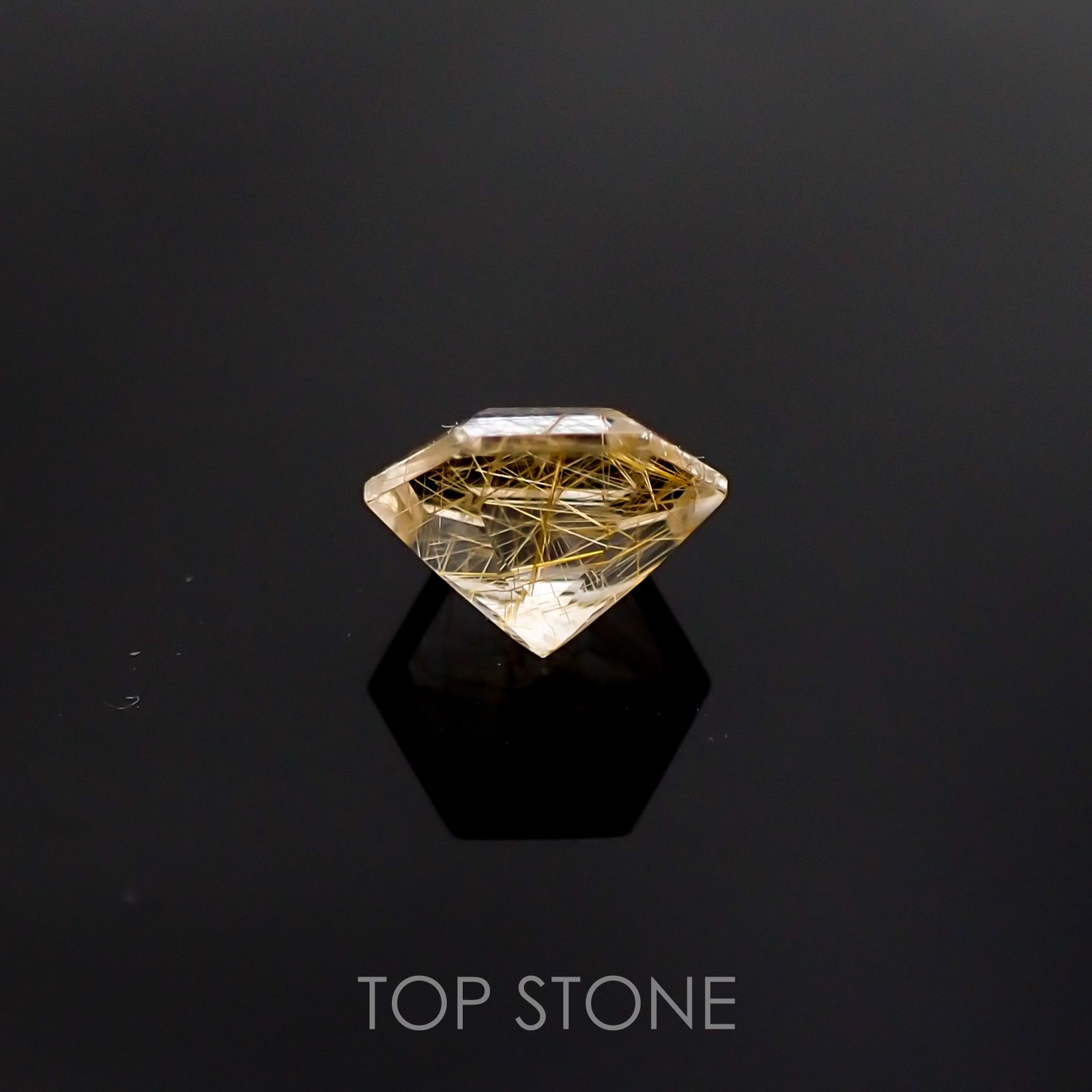 ◇ヘキサゴンカット◇ルチルクォーツSA ブラジル産 ルース 0.88ct[210511013]6.1×6mm前後