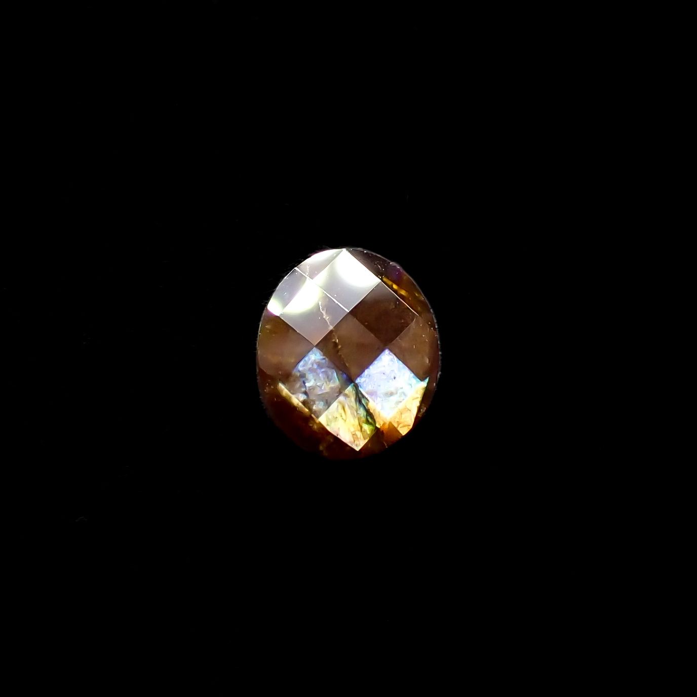 ◇チェッカーカット◇レインボーガーネット 日本・奈良県産 1.07ct[240125540]6.4x5.3mm前後