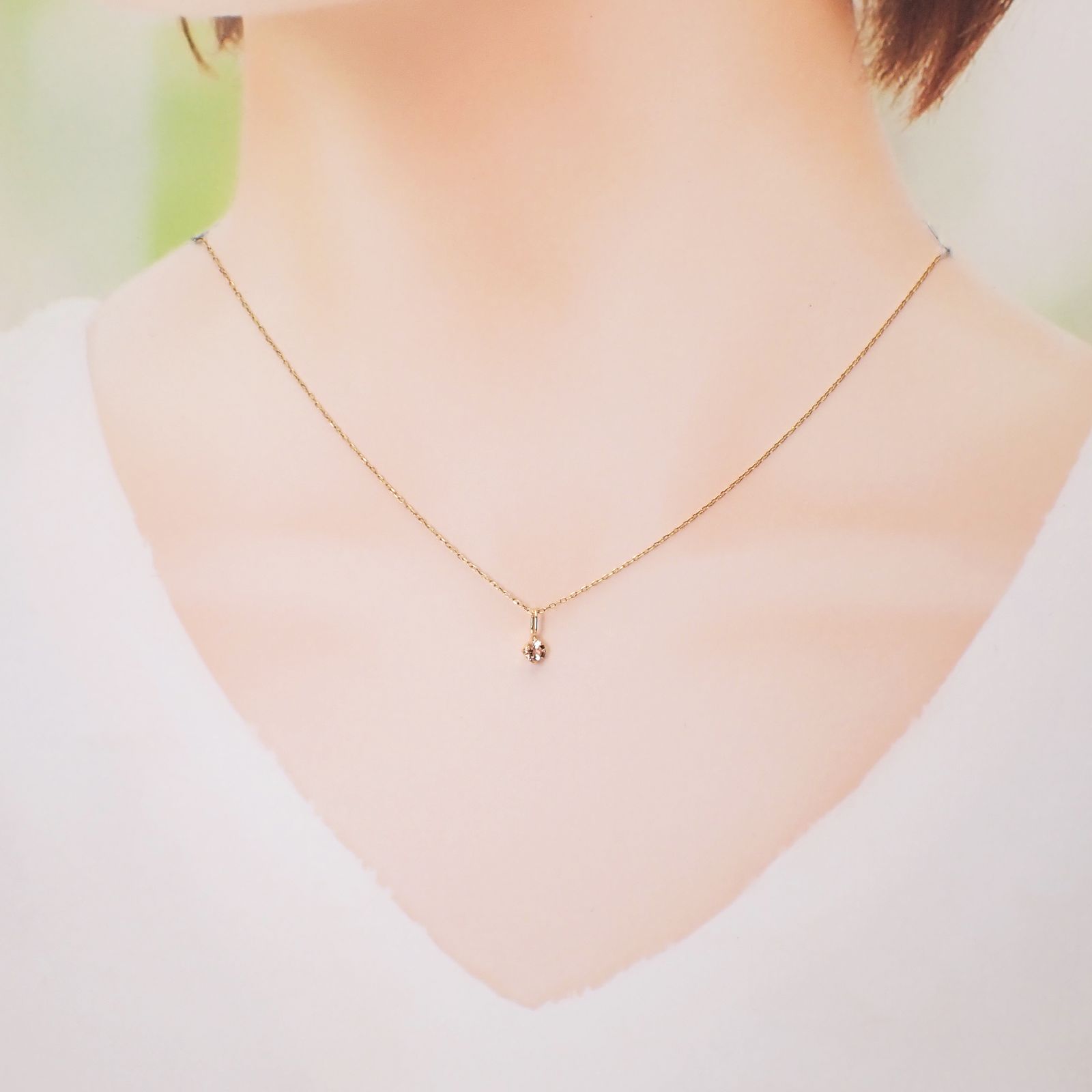 ◇K18 Petitデザイン限定品◇一粒石ジュエリー | インペリアルトパーズ 3.5mm [チャーム/ペンダントトップ※チェーン別売り]