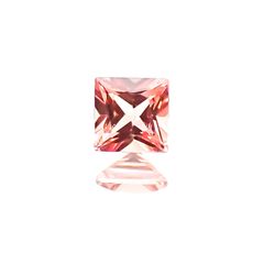 ◇プリンセスカット◇パパラチャサファイア ソーティング付き スリランカ産 ルース 0.08ct[20117827]2.3×2.3mm前後