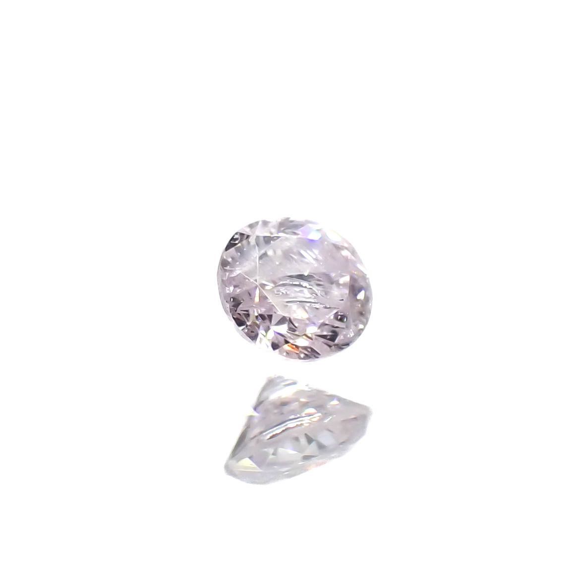 ピンクダイヤモンド(宝石名ダイアモンド I-2/LIGHT PURPLE PINK) 0.043ct ソ付(CGL)[230120140]2.17x2.25mm前後