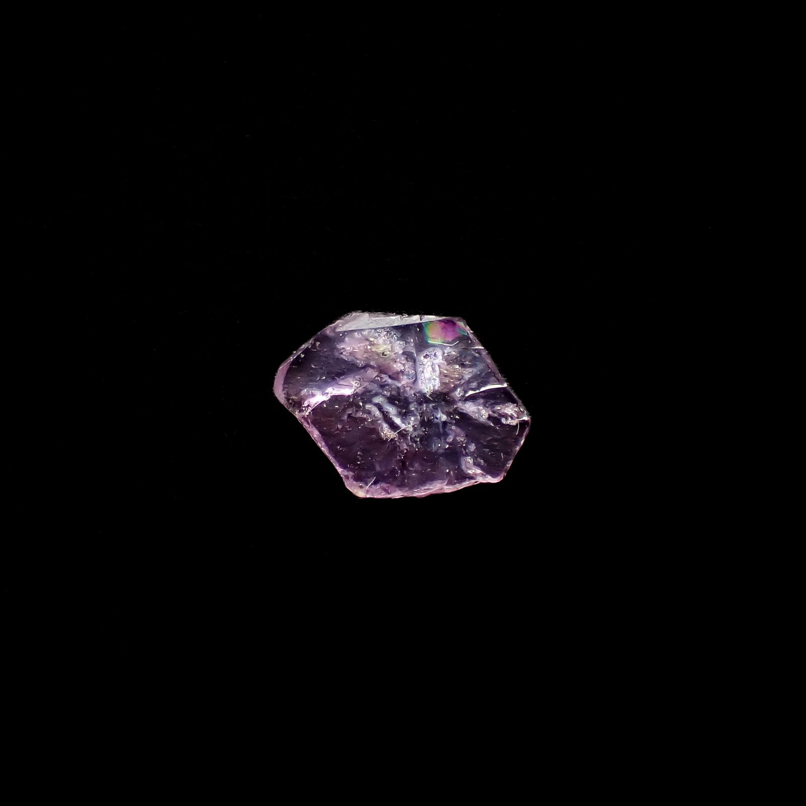 トラピッチェピンクサファイア 原石スライス パキスタン・カシミール地方産 0.68ct[240627854]7.6x6.6mm前後