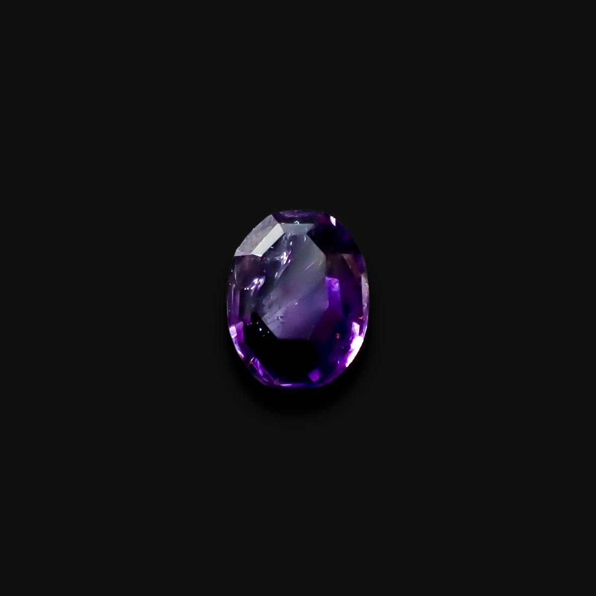 ◇リバーシブル・カスタムカット◇アメジストエレスチャル ナイジェリア・カラバル産 0.90ct [250730860]6.9x5.3mm前後