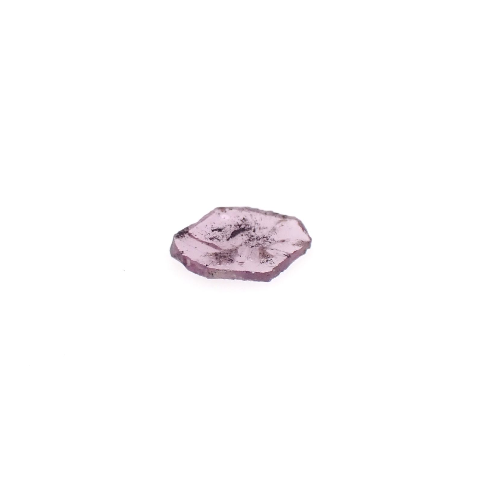 トラピッチェピンクサファイア 原石スライス パキスタン・カシミール地方産 0.68ct[240627854]7.6x6.6mm前後
