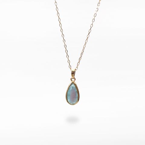 ◇K18ペンダント◇ バイカラーパライバトルマリン ブラジル・バターリャ鉱山産 0.60ct | 手巻き枠 つやあり 5.4x9mm(※チェーン別売り) [241229431]
