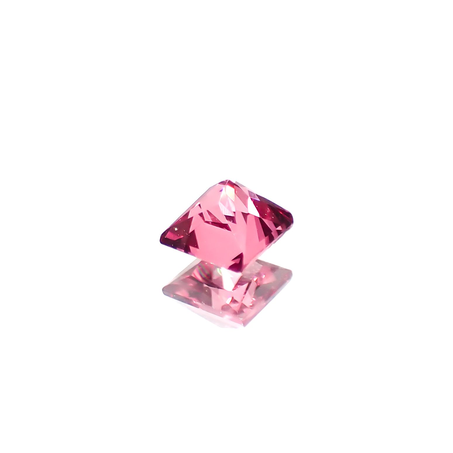 ◇プリンセスカット◇ホットピンクスピネル(宝石名ピンク・スピネル)タンザニア産 0.19ct 識別済[220817533]3x3mm前後