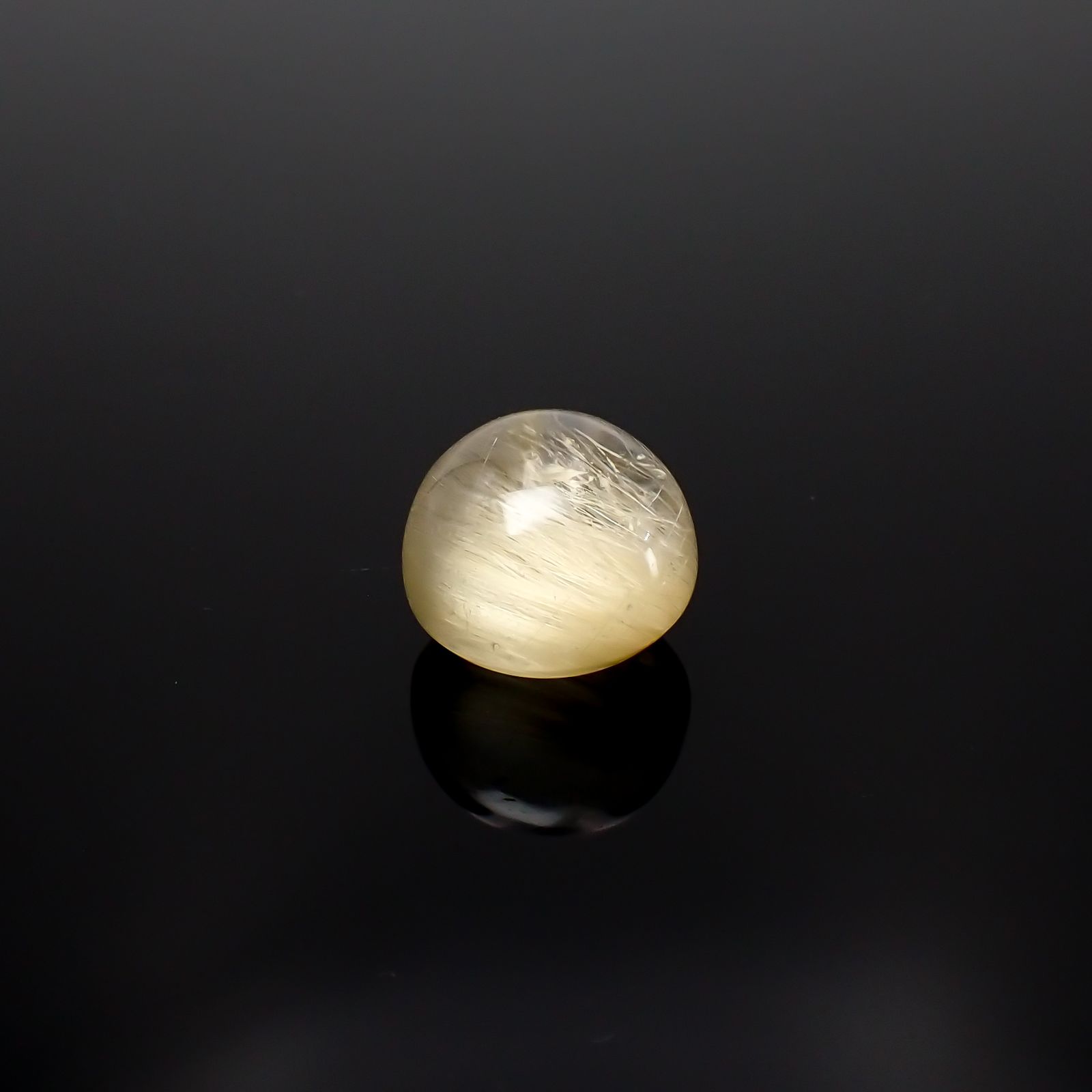 ルチルクォーツキャッツアイ ブラジル産 13.56ct[240125642]13.3x13.2mm前後
