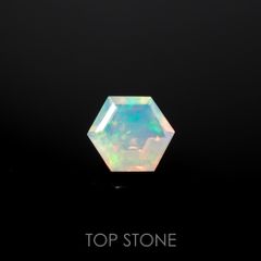 ◇ヘキサゴンカット◇エチオピアオパール(宝石名オパール)エチオピア産 0.26ct 識別済[220115483]4.7x4.6mm前後